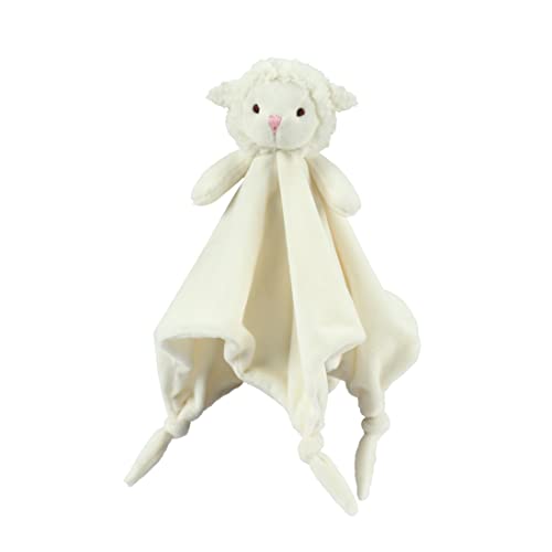 Image of CREVENT Cozy Plush Baby Security Blanket Loveys for Baby Girls Boys, for Newborns (Ivory Sheep + Tag)