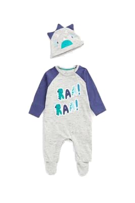 Mothercare Boys EB584 Nb B Dh Dino Slogan Aio W/Hat