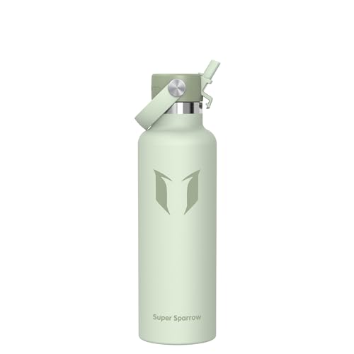 Super Sparrow Botella Agua Acero Inoxidable - Botellas Termica 750ml - Sin BPA - Termo Cantimplora con Pajita Vacío, para Deporte, Viaje, Escuela, Exterior, Oficina, Gimnasio