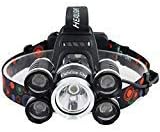 Waterproof 12000 Lumen 5 Led Headlamp XML T6+4Q5 Head Lamp Powerful Led Headlight, Rechargeable Flashlight Head Lights for Camping, Hiking