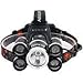 FightingGirl Waterproof 12000 Lumen 5 Led Headlamp XML T6+4Q5 Head Lamp Powerful Led Headlight, Rechargeable Flashlight Head Lights for Camping, Hiking