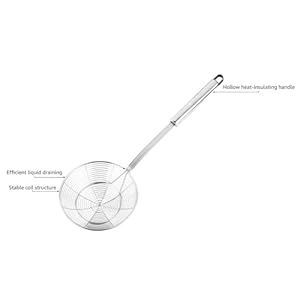 Hiware Solid Stainless Steel Spider Strainer Skimmer Ladle for Cooking and Frying Kitchen Utensils Wire Strainer Pasta Strainer Spoon 54 Inch