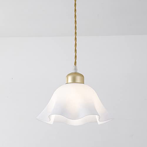 Lampe de chevet de chambre à coucher suspendue avec câble réglable et douille E27 en verre