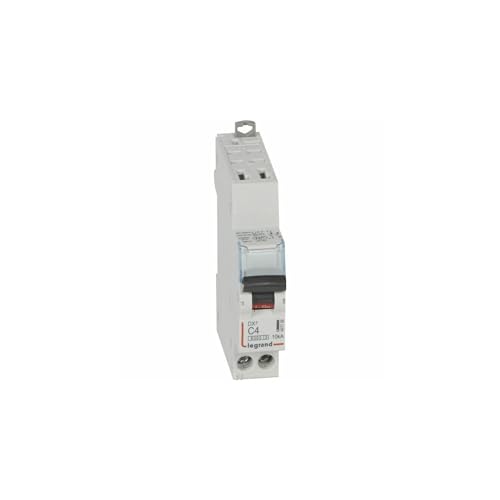 407709 Disjoncteur unipolaire + neutre 4A - 1P+N Courbe C - 6/10kA - Automatique et vis - Legrand DX3