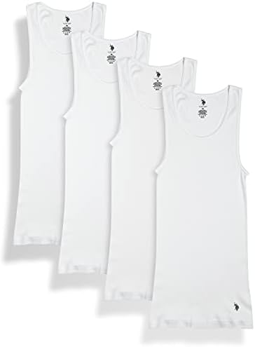 U.S. Polo Assn. Men's Undershirt - Classic Ribbed Tank Top (4 Pack)