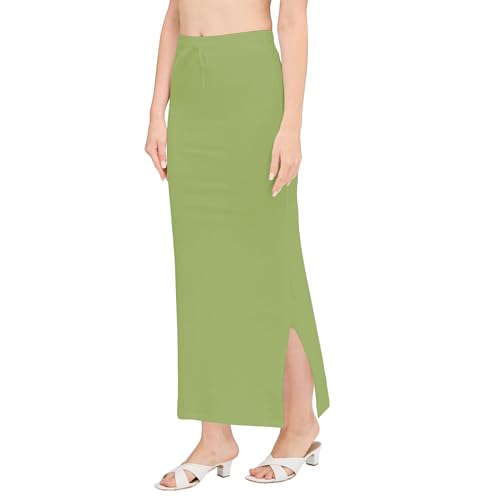Image of DESI GIRL Cotton Lycra Stretchable Saree Shapewear Petticoat with Drawstring for Women | Fishcut Saree Petticoat with Side Slit for Easy Movement | Saree Shaper | Long inskirt