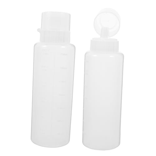 Imagen de Holibanna 2piezas Vinagrera de Plástico Transparente Escala Botella Dispensadora de Condimentos para Kétchup Aderezo y Mostaza para Cocina y Mesa