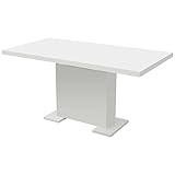 Dimensiones: 150 x 80 x 75 cm Mesa de comedor extensible de alto brillo blanco-muebles mesas de cocina y comedor