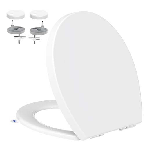 YEAUPE PRO Toilettendeckel mit Absenkautomatik, WC-Sitz mit Quick-Release-Funktion und Softclose Absenkautomatik - Toilettensitz mit Verstellbaren Scharnieren, Weiß 44,6 * 37,2CM YEAUPE PRO Toilettendeckel mit Absenkautomatik, WC-Sitz mit Quick-Release-Funktion und Softclose Absenkautomatik - Toilettensitz mit Verstellbaren Scharnieren, Weiß 44,6 * 37,2CM