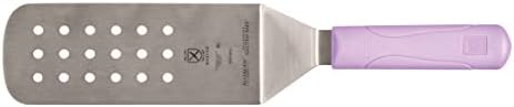 Mercer Culinary Millennia Perforated Turner/Spatula with Purple Handle, 8 Inch x 3 Inch
