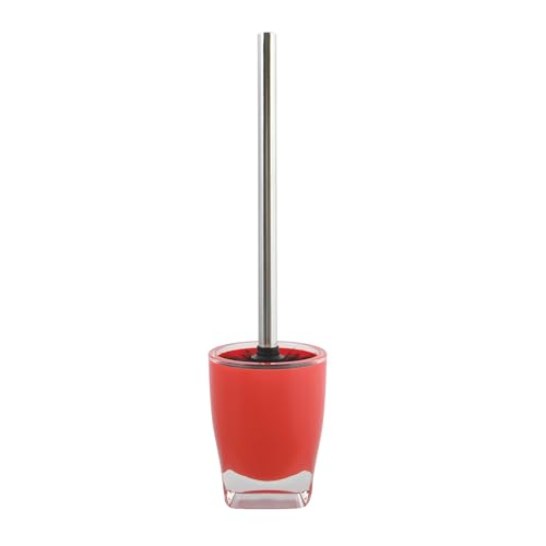 MSV Brosse WC avec Support Acrylique & INOX Tahiti Rouge