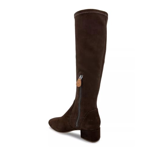 Zszszsu Women's Classic Round Toe Flat Knee High Boots Chunky Low Heel Stretch Boots Side Zipper Warm Fall Winter Shoes Size 4-16 US3