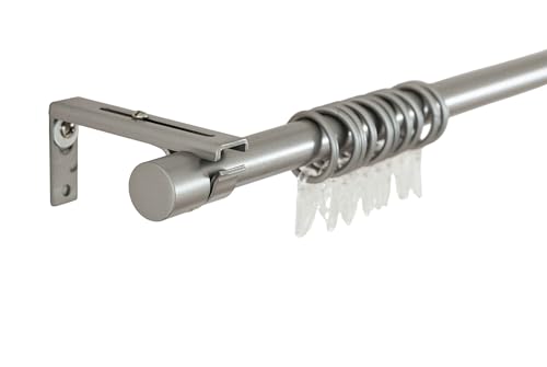 Ausziehbare Gardinenstange »Ningbo« 120-210 cm Edelstahl gebürstet Ø16/19 mm Komplettset zum sofortigen Montieren Wand- und Deckenmontage 2024140