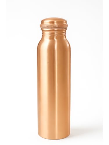 Image of 100% Pure Copper Water Bottle 950ml - Ayurvedic Leak-Proof Copper Bottle for Drinking Water - Handcrafted Mandala Design - BPA-Free & Eco-Friendly - Improves Immunity & Digestion (Copper Plain)