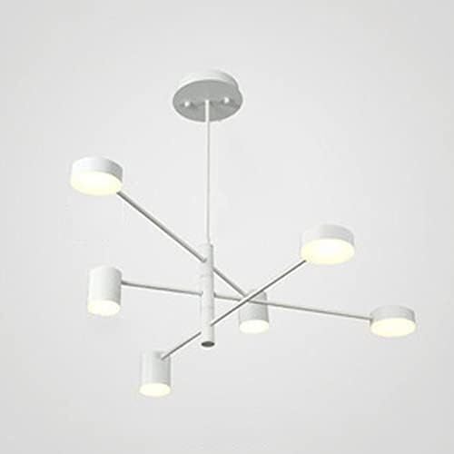 Suspension LED noire 6 branches luminaire Mid-Century réglable pour plafond de cuisine