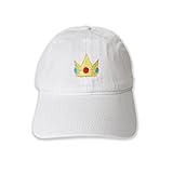 Generic Unisex Princess Peach Halloween Cap - White Cotton Blend Baseball Cap with Adjustable Strap