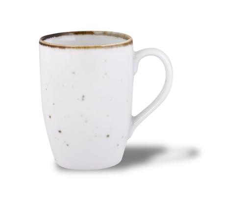Image of Hitkari Potteries Porcelain White Sparkle Coffee Mugs Set 6 | for Morning & Evening Tea /Coffee | Home & Kitchen | Coffee Cup (SL-35)