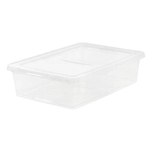 Image of IRIS USA 10-Pack Storage Bins with Lids, 28 Quart, Shoe Boxes Clear Stackable Containers Organize Shoes Closet Shelves, Classroom Organization Teacher Tools, Game Storage - BPA-Free Plastic