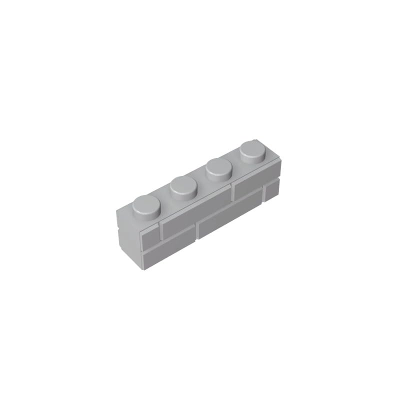 Gobricks 15533 Basic Bricks Brick Special 1x4 with Masonry Brick Profile 50 Pieces GDS-632 Compatible with Lego Building Blocks Color:Light Bluish Gray โ image 1