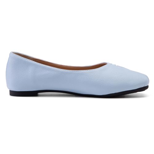 Women Flat Ballet Shoes Low Heel Shoes Square Toe Slip On Simple Dancing Shoes, Size 2-15.52