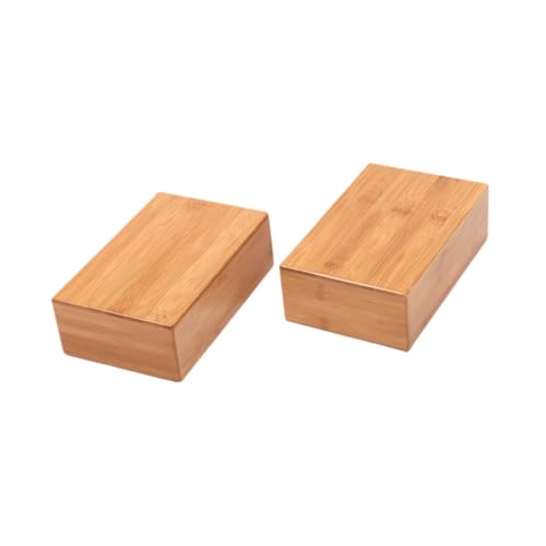 Colaxi 2 Pieces Bamboo Block Brick Practical Accessory Support Brick Exercise Brick for Indoor Sports Squat Fitness