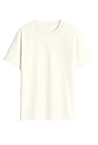 UNIDOOD Camiseta Oversize 185 gsm Algodón Orgánico Hombre Mujer - Blanco Marfil - Coconut Milk - Talla S