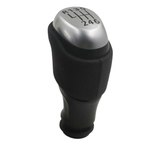 5 Speed Gear Shift Knob Boot Lever Gaitor Shifter Dust for Jacket for Renaut Clio 4 IV 2013-2018 Gearbox Gaiter Stick Handles Cover-6 knob Silver Black