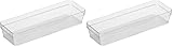 Oggi Clear Drawer Organizer, 3' X 9' | Pack of 2 | For Kitchen | For Office | For Bathroom