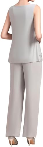 3 Pieces Mother of The Bride Pant Suits Dresses for Women Chiffon Pant Set Wedding Guest Outfits with Jacket2