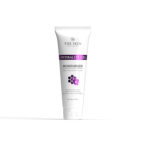 Image of HYDRALITE Gel Moisturizer for Face, Oil Free Hydrating Gel with Hyaluronic Acid, Water based Moisturizer for Oily & Acne Prone Skin, Non Comedogenic, 60 ml