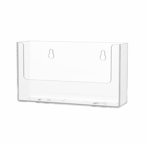 Marketing Holders 4 Pack Index Card Storage Holds 6 Inch Wide Literature Postcard Booklet Clear Acrylic Take One Hand Out Single Pocket Hanging or Countertop Display System