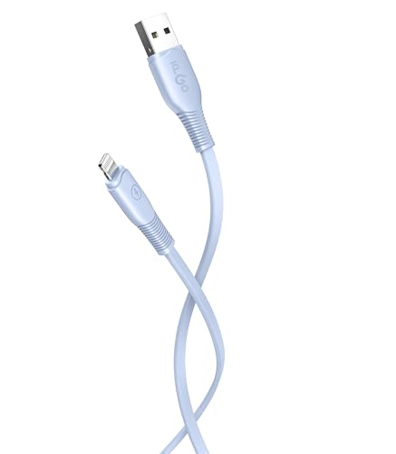 Data Cable 1 Meter Fast Charging High Speed Data Transmission Cord Compatible iPhone, Perfect Fit, Copper Core | Pack of 1 (Blue)