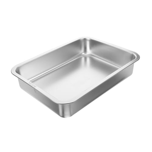 Ipetboom 箱 ステンレス製猫トイレ 猫のボールのおもちゃ 子猫のおもちゃ 猫のパズル ごみ皿 くるみの猫砂 猫のドア 猫のトイレ 大容量猫トイレ 家庭用猫トイレ ステンレス鋼 Silver