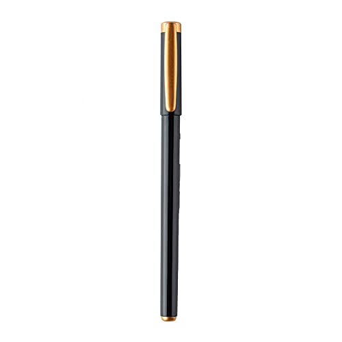 Stylo plume laqué noir finition métal avec encre noire 0,5 mm pour bureau (Lot de 50)
