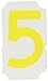 Brady 5060-5, Quik-Align Diecut Labels, 2" Height, Yellow, Gothic, Legend "5" (10 per Package)
