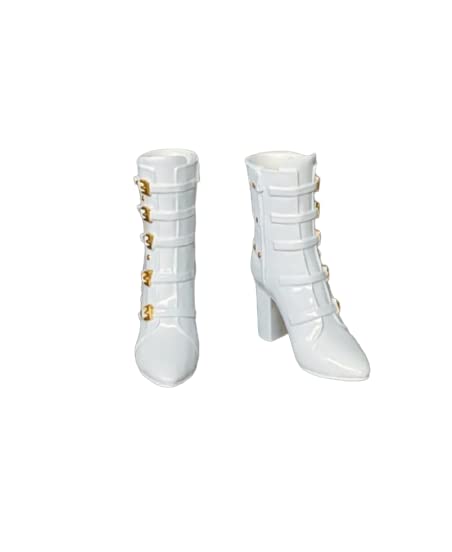 ZYTOYS ZY1023B 1/6 Scale Women's High Boots Fashion Accessory for 12 Inch Female Action Figure TBLeague Phicen Body Doll (White)