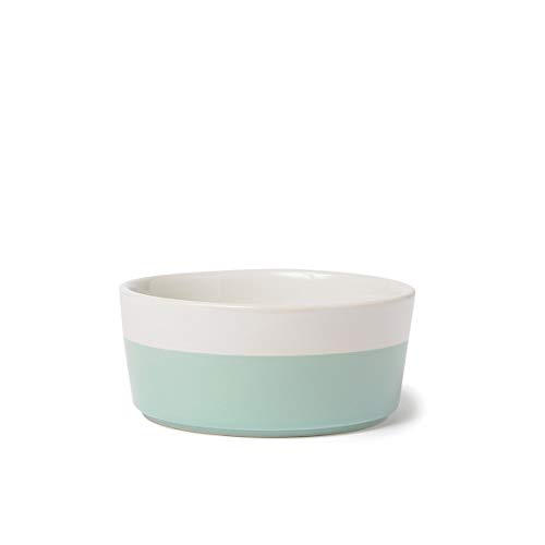 Waggo Dipper Ceramic Dog Bowl Mint Green/White Size Large Heavyweight Durable Dog Food And Water Dish #TOP12
