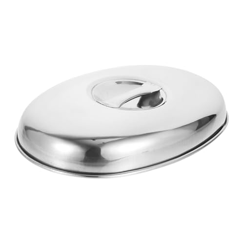 UKCOCO Coperchio in Acciaio Inossidabile Ovalato per Alimenti Copertura Anti-olio per Cucina per Steak e Teppanyaki per Casa e Ristorante