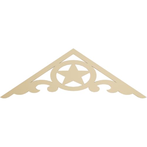 Ekena Millwork GPP048X016X100AUS Austin Architectural Grade PVC Gable Pediments, 48"W x 16"H x 1"P (8/12) Pitch