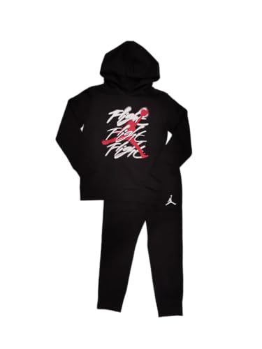 Nike Jordan Big Boys 2 Piece Set Hoodie & Pant Flight Spray Noir Black3