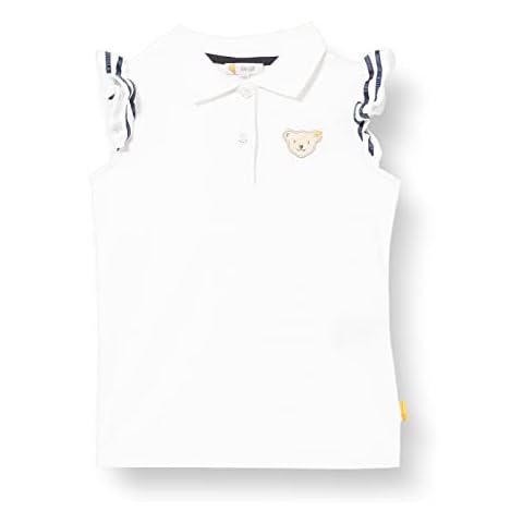Steiff Mädchen Poloshirt Kurzarm Polohemd, Bright White, 116 Cover