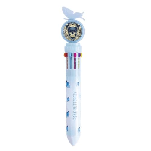 Stylo à bille rétractable avec motif totem indien pour écriture multicolore