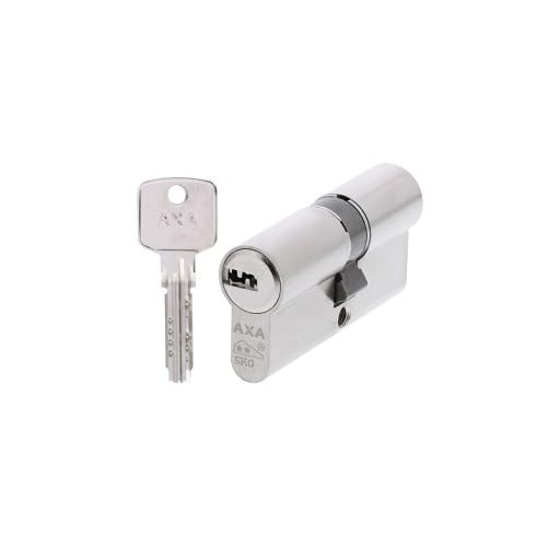 Cilindro doble para puerta AXA SKG2 Comfort Security niquelado con 3 llaves y medida 30/35 mm