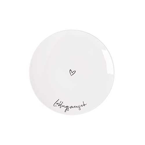 Villeroy & Boch - Statement Breakfast Plate Lieblingsmensch 21 x 21 x 2.5cm, Porcelain Plate White, 21*21*2.5 centimeters