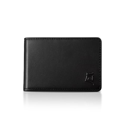 Kings Loot Wallet for Men | Minimalist Slim RFID Blocking Leather Design with Cash Pocket & Card Pull Strap | Holds 1-15 Cards | Stylish & Durable Wallets (Onyx Black)