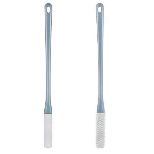 Didiseaon 2 Piezas cepillo para limpiar los dedos de los pies clíper herramienta Gel Cepillo de limpieza de pies Cepillo de limpieza de dedos de los pies cepillos de fregar para limpiar Grey