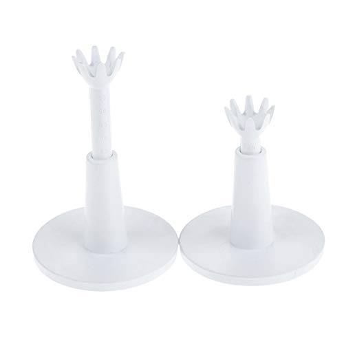 MUXSAM 2 PCS Adjustable Golf Tees White Plastic Golf Tees Holder Driving Range Turn & Lock Rubber Tees Adjustable Height Practice Tees Range 53mm-73mm