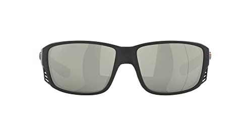 Image of Costa Man Sunglasses Matte Black Frame, Blue Mirror Lenses, 60MM