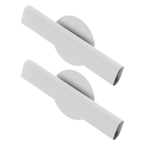 FONDOTIN 2 Piezas Florero de Pared Adhesivo Metálico Blanco Soporte Colgante para Flores y Plantas Diseño Cilíndrico Pequeño Montaje sin Herramientas para Bodas y Decoración Moderna