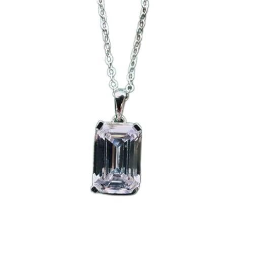 Pendentif Moissanite émeraude 8x12MM au raffinement haute joaillerie